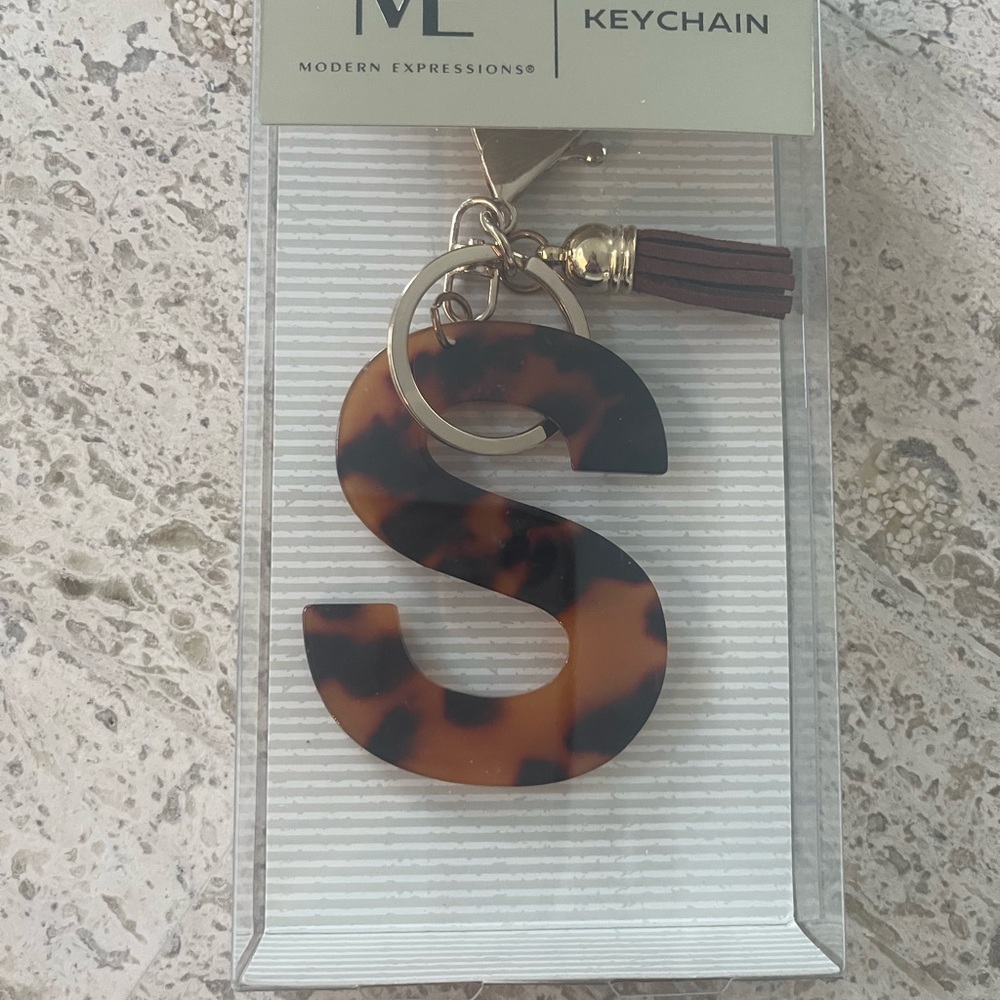 Expressions Modern Keychain with Brown and Camel Design